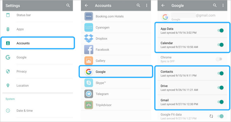restore your android phone data