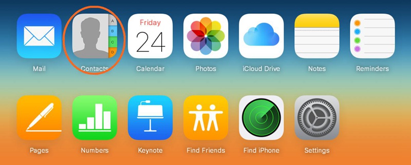 Choose Contacts from iCloud