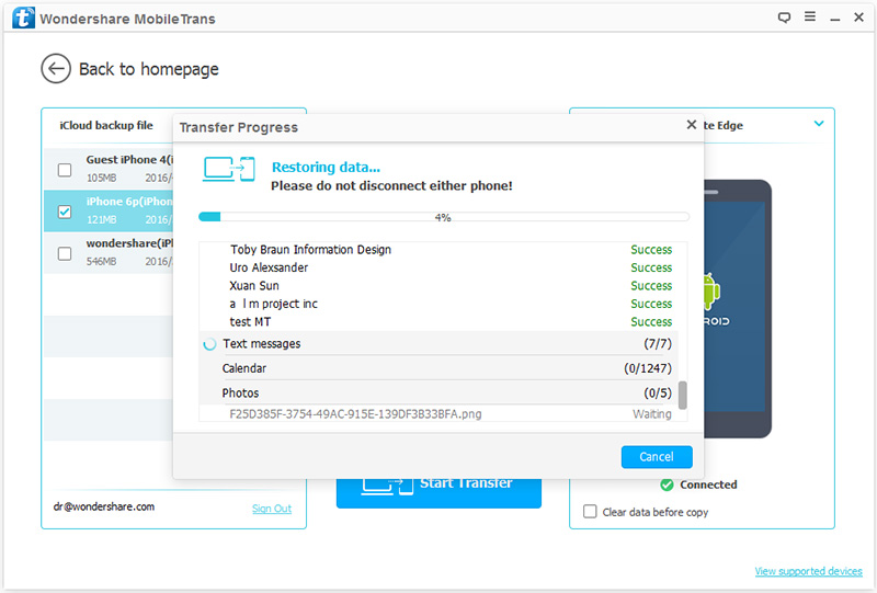 Restore iCloud Backup to Android
