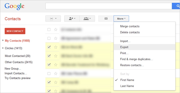 Google Contacts Export2