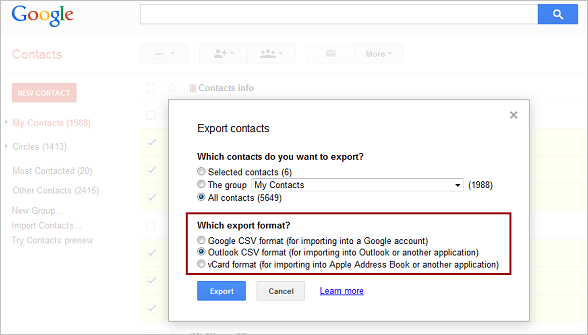 Google Contacts Export4