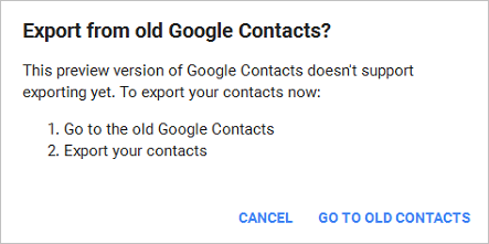 Google Contacts Warn