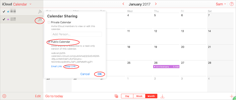 iCloud Calendar Export