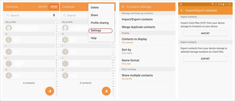 Import/Export Contacts Another Sim