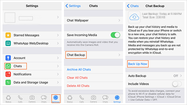 Whatsapp Back up Chats by iCloud