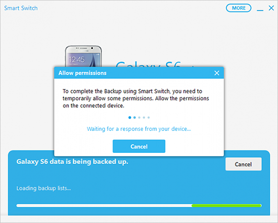 Backup Samsung Smart Switch Backup Prompt