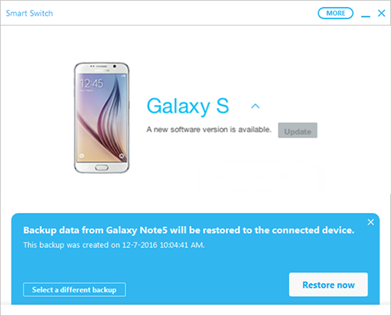 Samsung Smart Switch Restore