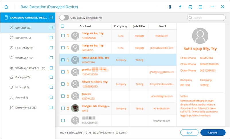 data extraction contacts