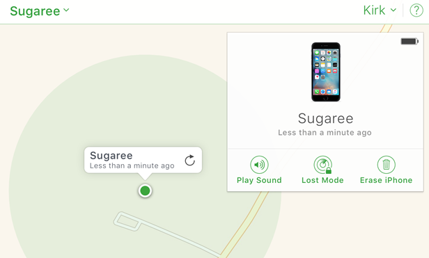 iCloud Find my iPhone Erase