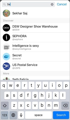 iPhone Facebook Search Contact