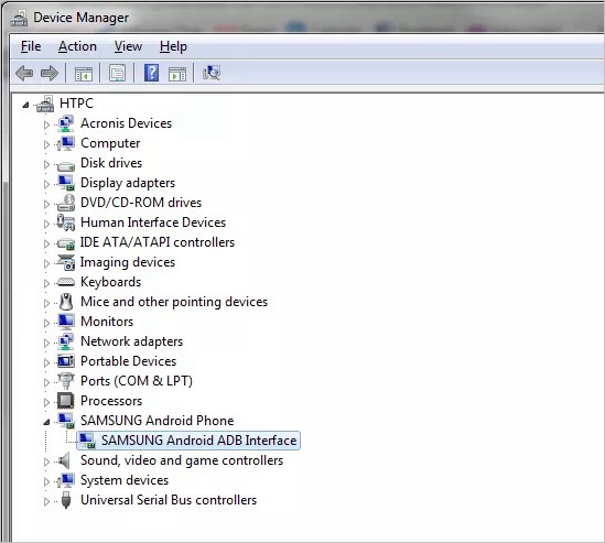 Samsung Android ADB Interface
