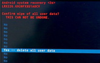 Recovery Mode Confirm Wipe Data