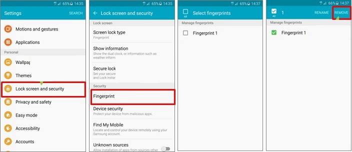 Samsung Remove Fingerprint