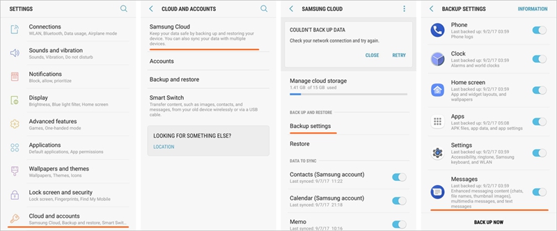 Samsung Cloud Backup SMS