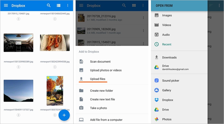 Dropbox Upload File