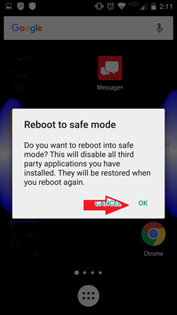 how to enter safe mode android
