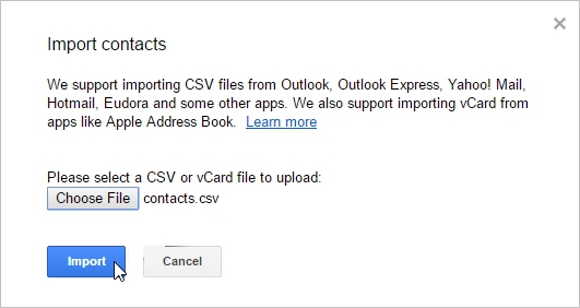 Google Import Contacts