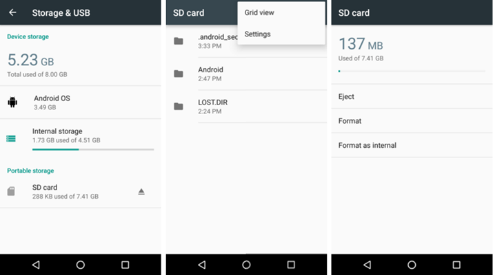 Android SD Card Format as Internal
