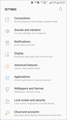 Android Settings Menu