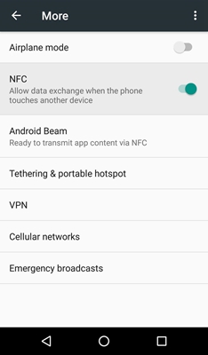 Turn on NFC