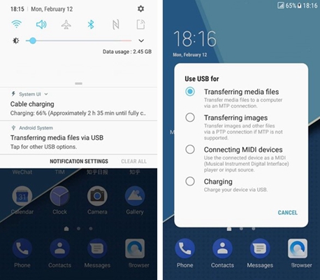 Android Default USB Connections
