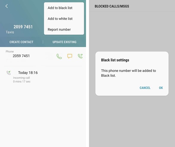 Block Call Samsung 1