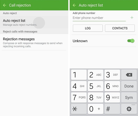 Block Call Samsung 2
