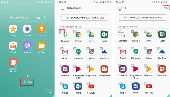 Samsung Secure Folder Apps
