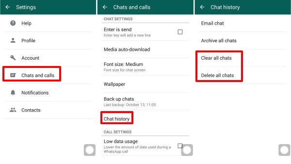 How to delete call history permanently from service provider