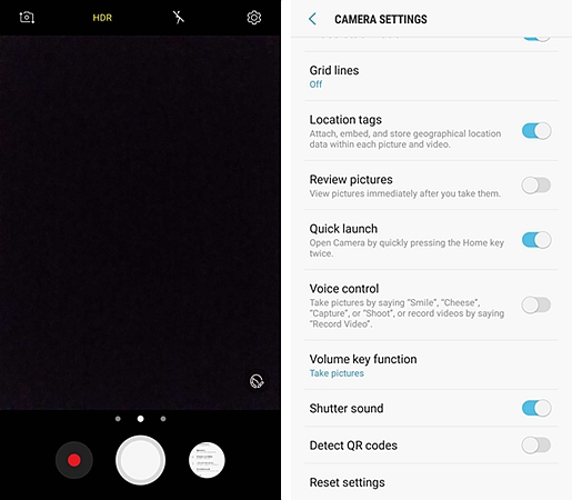 Samsung Turn Off Camera Shutter