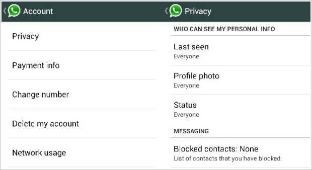 WhatsApp Privacy Settings 1