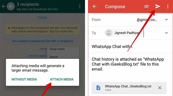 Email WhatsApp Chat Android 3