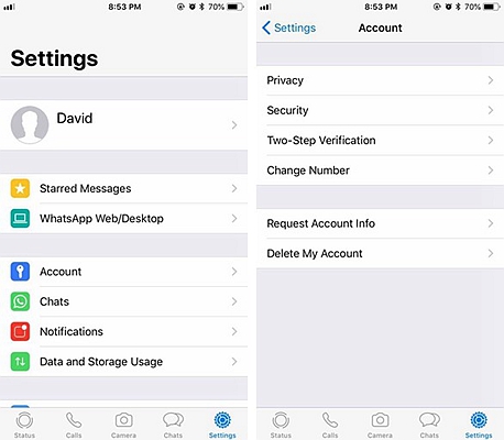 WhatsApp Change Phone Nubmer 1