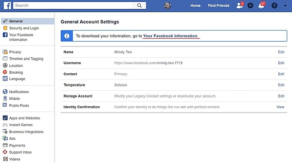 Dowload Facebook Data 1