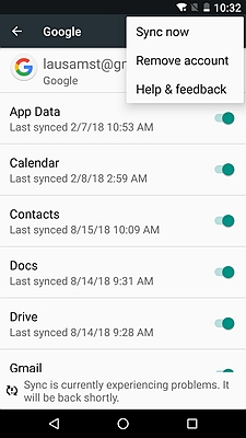 Google Sync Now