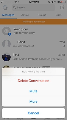 Facebook Delete Message 1