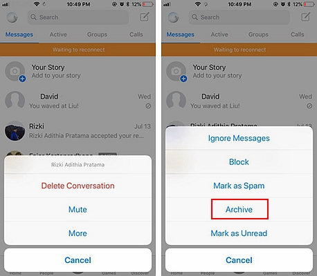 how to deactivate messenger iphone