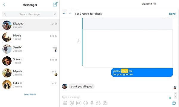 Facebook Search Message 3