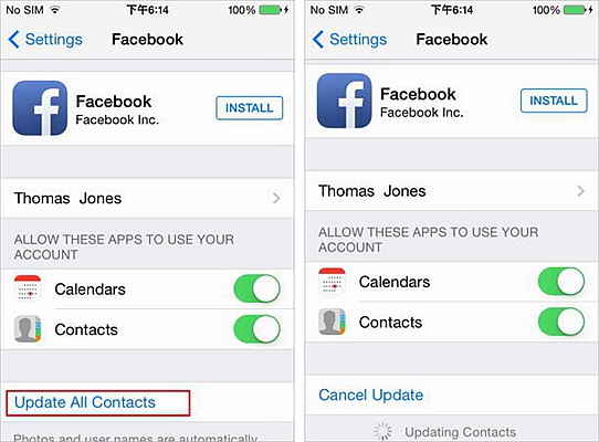 Facebook Sync Contact 2