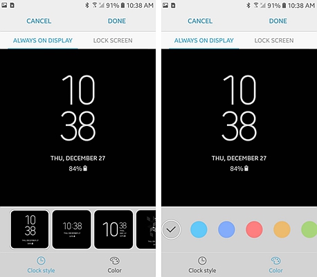galaxy a15 always on display