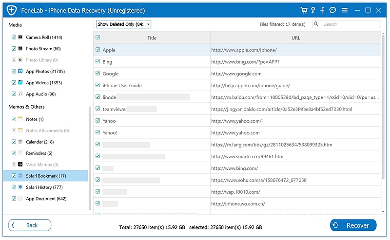 fl iOS Data Recovery Result Bookmarks 10