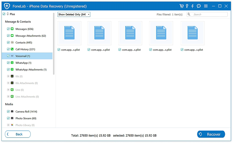 fl iOS Data Recovery Result Voicemails 7