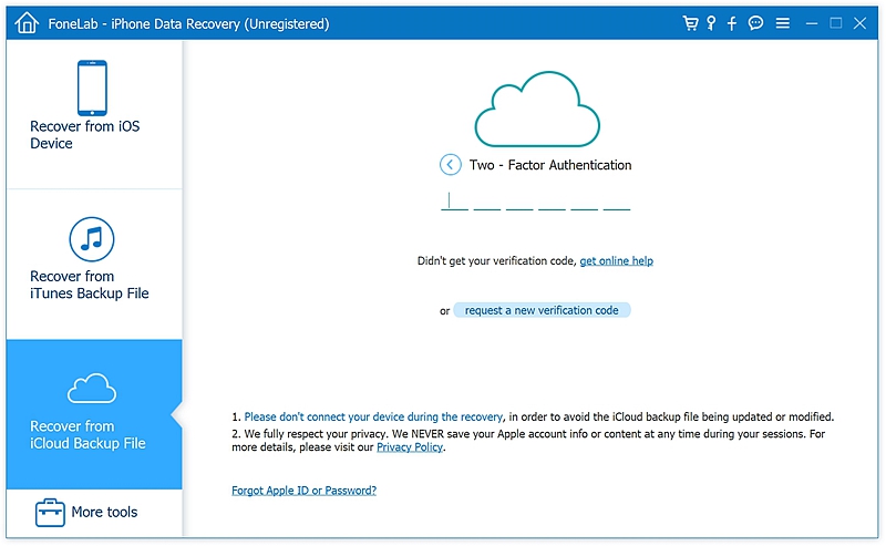 fl Recover from iCloud Backup File 2