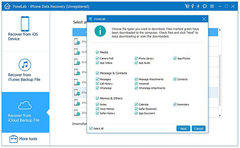 fl Recover from iCloud Backup File 4