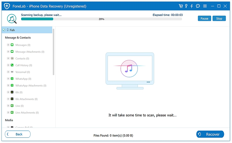 fl Récupérer à partir du fichier de sauvegarde iTunes 2