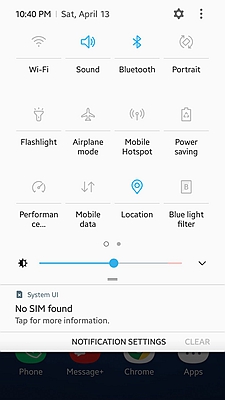 Samsung Quick Setting Panel 1