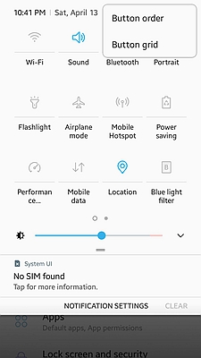 Samsung Quick Setting Panel 2