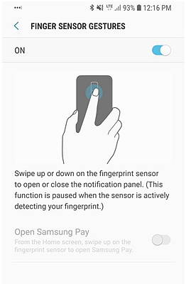 Samsung S9 Fingerprint Gesture 3